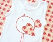 Sweet Love Bird Girls Valentine Singlet