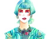 Watercolour Fashion Illustration 13"x16" print - Chanel Resort 2013