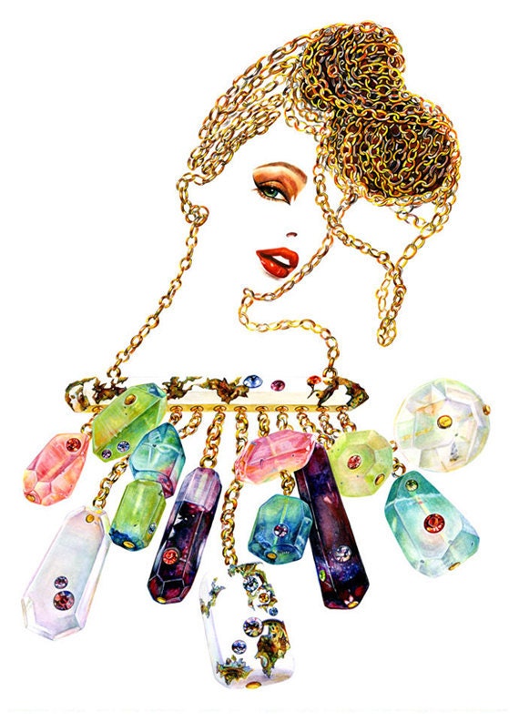 Watercolour Fashion Illustration 10"x12" print - Charmaine