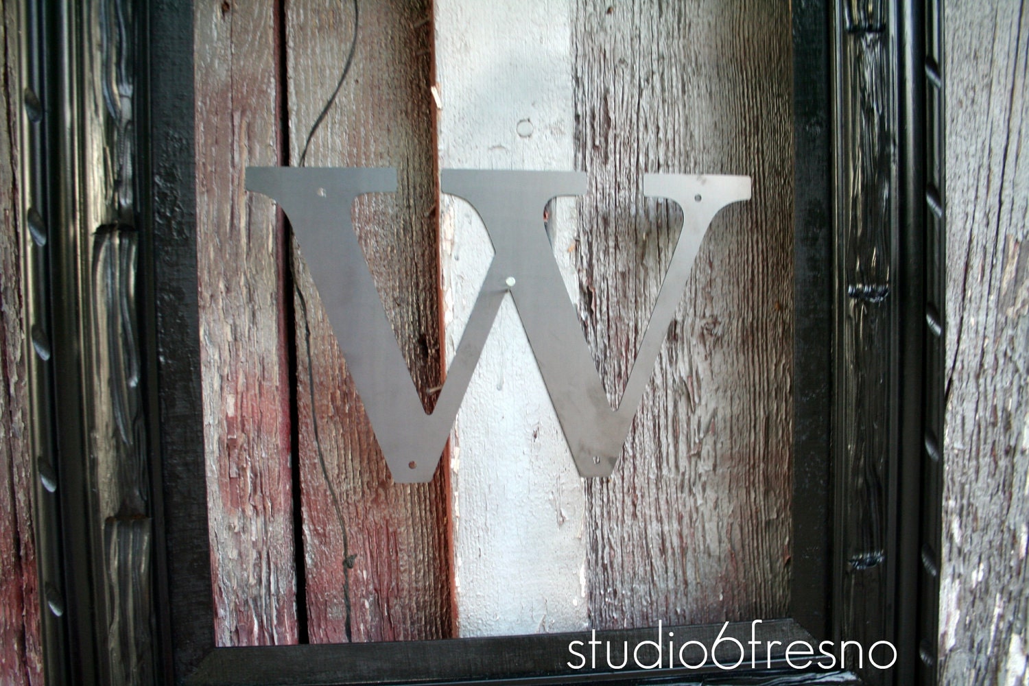12 Inch Lowercase Industrial Metal Letter "w" With FREE Shipping