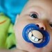Cute Buck Teeth- Custom Hand Painted Pacifier MAM 6 to 18 Month BLUE