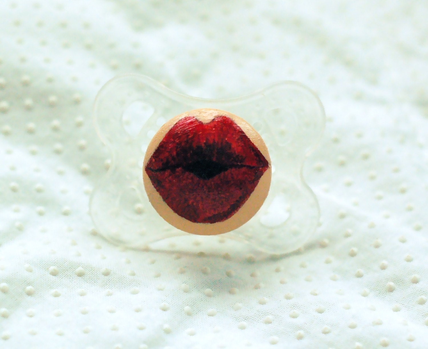 Kissy Face- Hand Painted Custom Pacifier