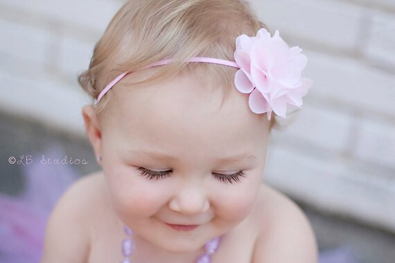 Sweet Petite Hot Pink Organza Flower Headband - Newborn and Baby Girl Valentine Headband