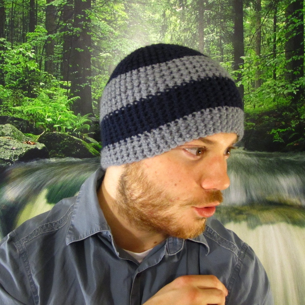 Bearded Hat - Removable Beard - Striped
