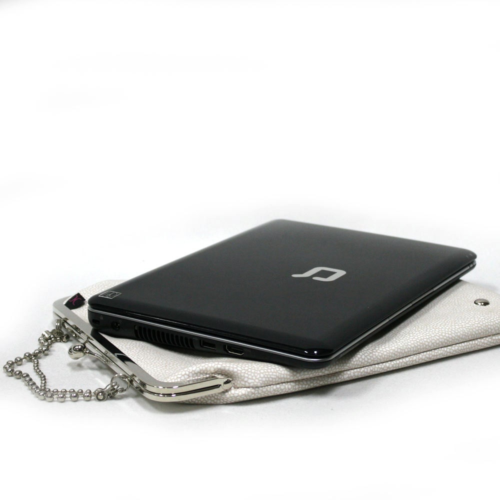 SALE 11'' / Mini laptop case WHITE - NICKEL - Duchess Case for laptop