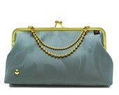 Clutch GRAY GOLD - flowers pattern - Duchess Case collection