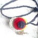 Valentine's Day, Colored circles necklace. Drops on the neck.