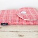 iPad Case, iPad Sleeve, iPad Cover - "Bubble Gum" - Padded with Pocket & Button - Pink Tweed