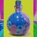 Bottle Art , Painted Bottle , Funky Art , Funky and Original Art On Bottles , Purples And Blues , One Of A Kind Handpainted Original Design