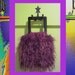 Funky Handmade Handbags , Large , Colorful Purple , Cotton & Fun Fur, Acrylic Handles And Sturdy 100% Crocheted Lining, Pocket And A Charm