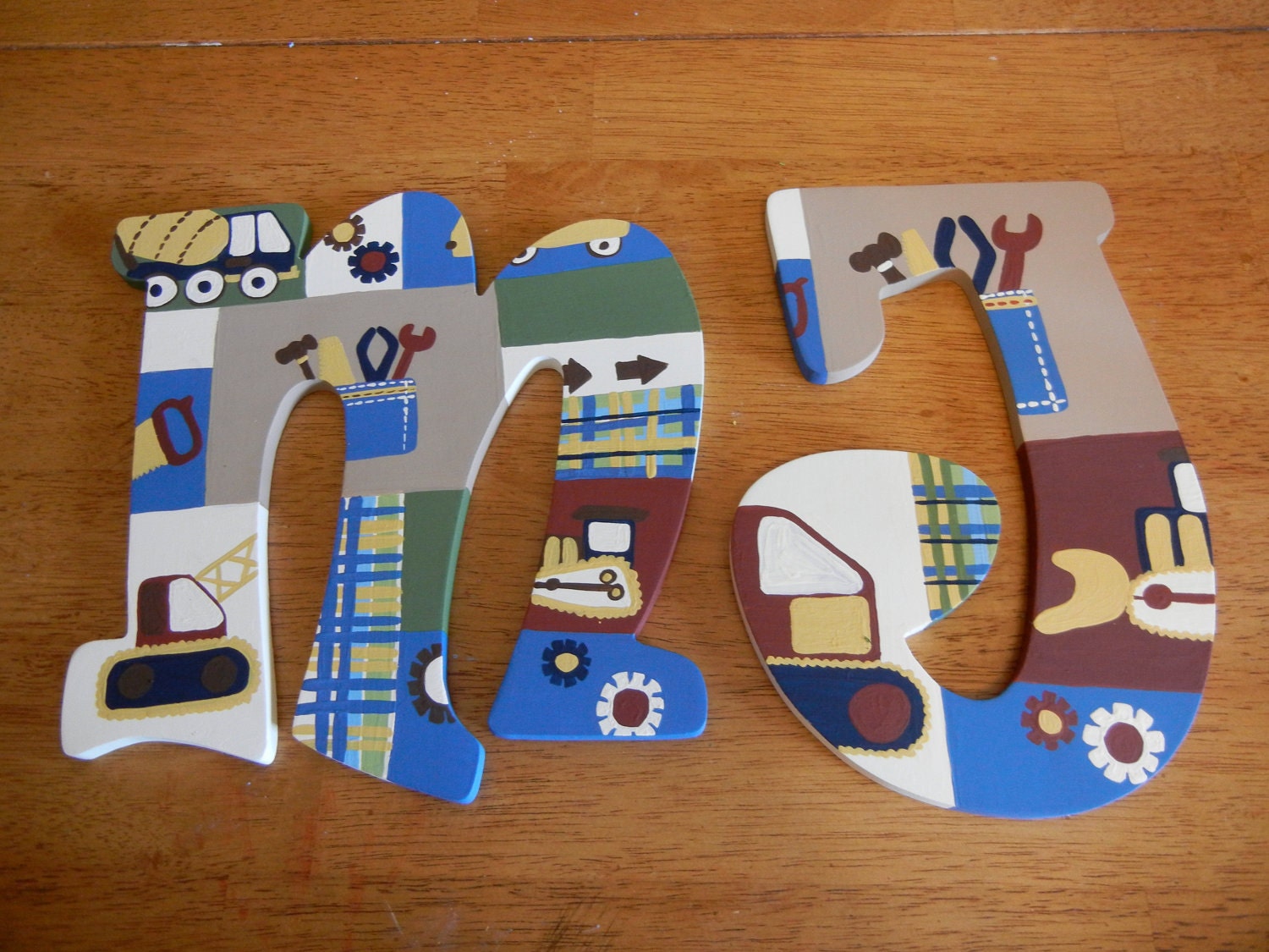 Custom Wooden Nursery Wall Letters- Eddie Bauer Little Builder