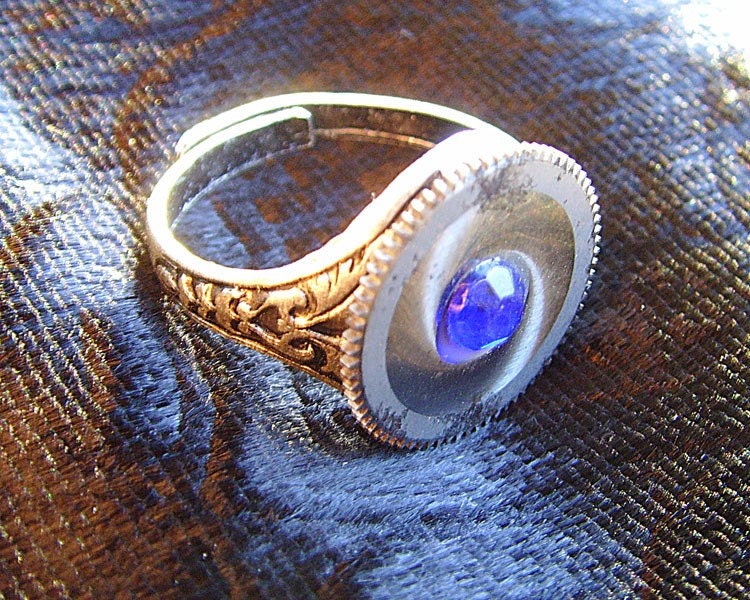 Steampunk style ring - silver watch gear