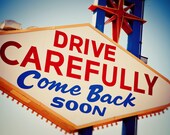 Las Vegas Vintage Come Back Soon Neon Googie Sign - Retro Home Decor - Fabulous Las Vegas Sign Art - 30x45 Fine Art Photograph