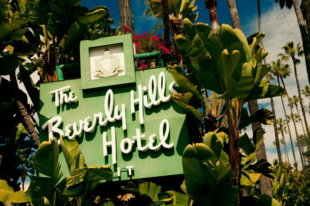 Beverly Hills Hotel Vintage Neon Sign - Mid Centry Modern Home Decor - Retro Wall Art - Office Decor - 24X36 Fine Art Photograph