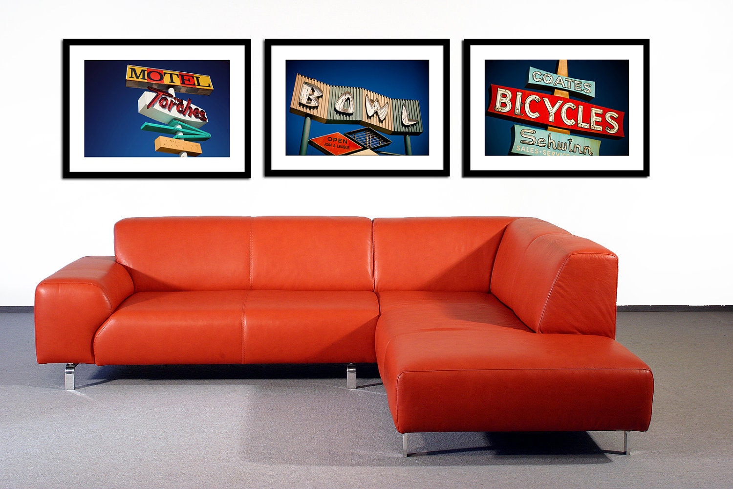 Vintage Los Angeles Neon Bowling Alley Sign - Mid Century Modern Home Decor - Big Lebowski Inspired Wall Art - 24X36 Print