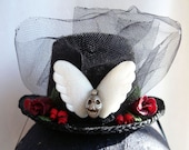 Halloween Hat - Happy Skull - Miniature Top Hat