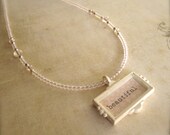 Pendant Necklace - Light Pink - Beautiful Charm Necklace - Sterling Silver - Shabby Chic - Gift - Word Jewelry