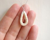 Porcelain Pendant on Sterling Silver Necklace