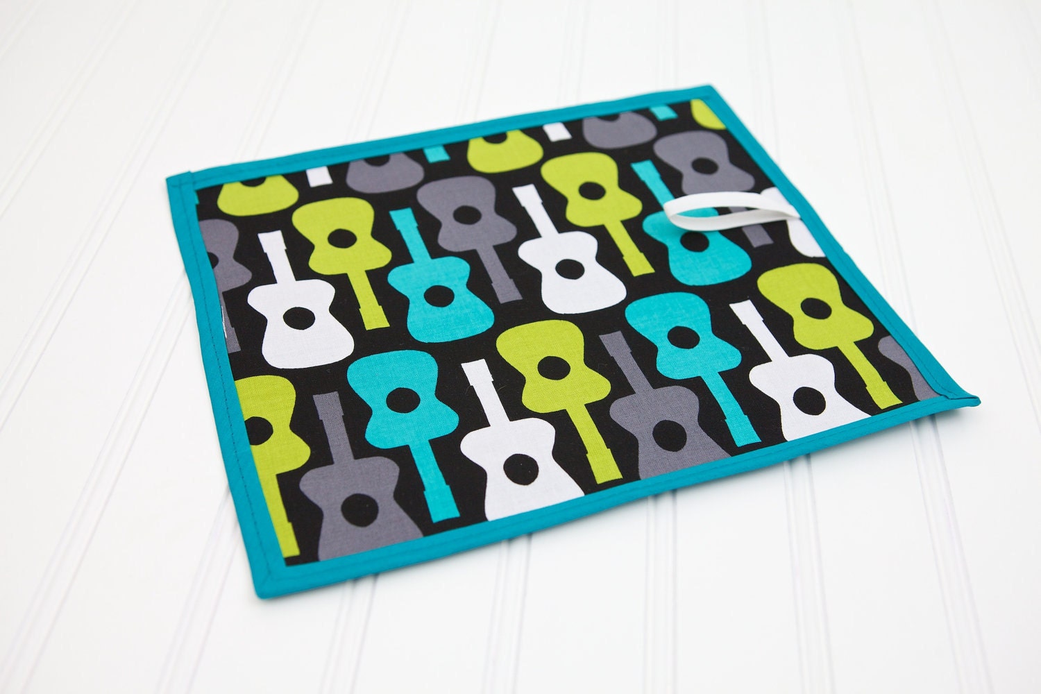 Guitar Chalkboard Mat, Groovy Guitar Reusable Writing Toy, Boy Drawing Mat