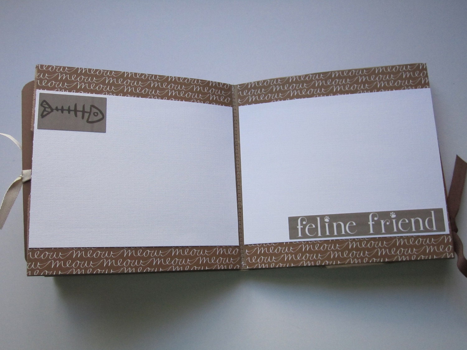 Cat Paper Bag Album Scrapbook 6x6 Brown I Love My Cat