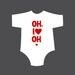 White OH, I LOVE OH Kids Shirt/Onesie