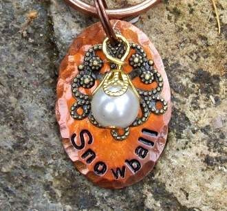 Dog Cat Tag/Tags "A Pearl's Elegance"... Pet ID Tags/Tag