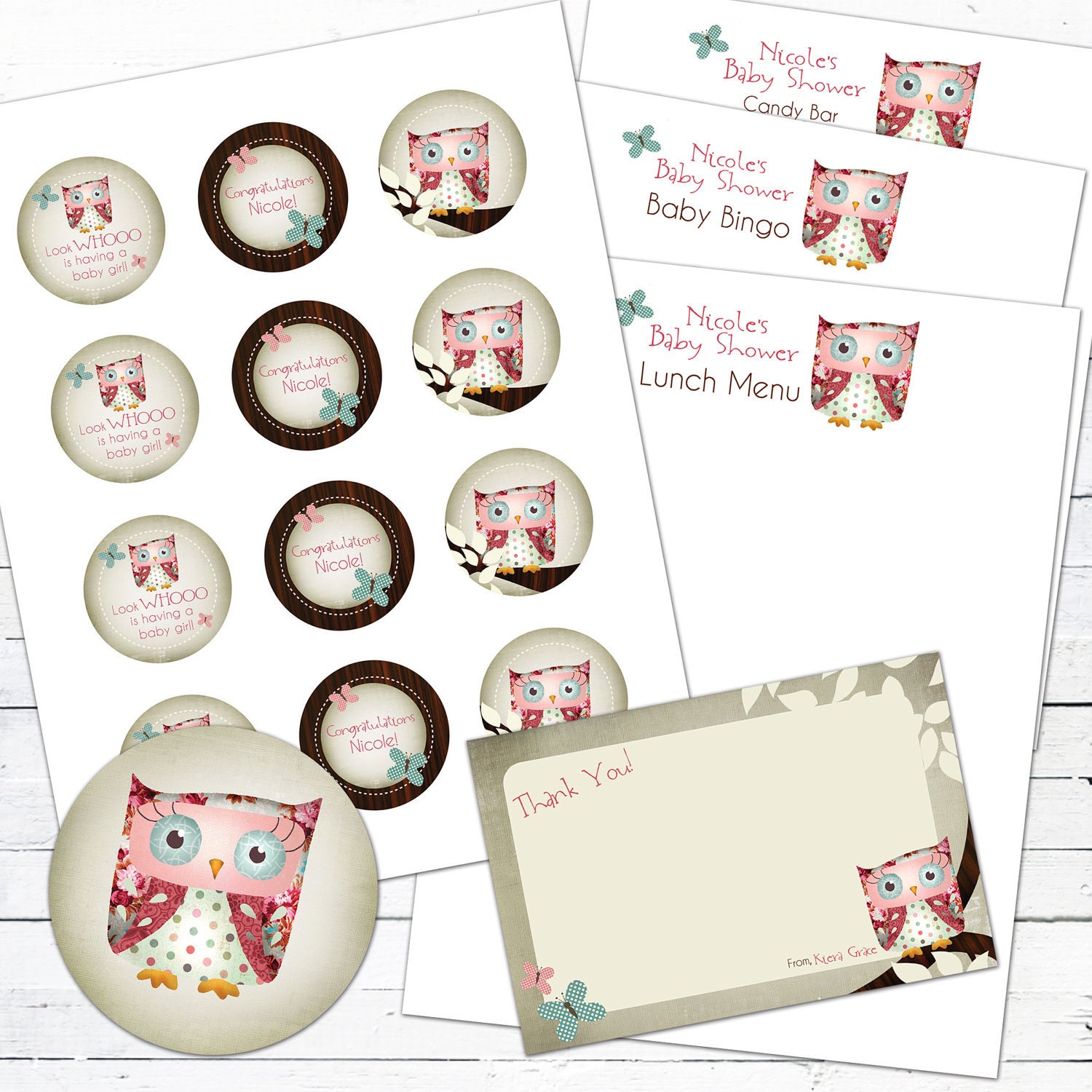 Baby Owlie (girl)-- Cupcake/Decoration Toppers ONLY Il_170x135