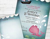 Little Squirt (girl)-- Birthday Invite and Matching Thank You Note Il_170x135
