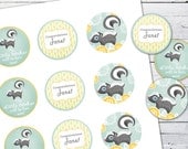 Custom Cupcake Toppers/ Napkin Ring Embellishments --Little Stinker Skunk Shower