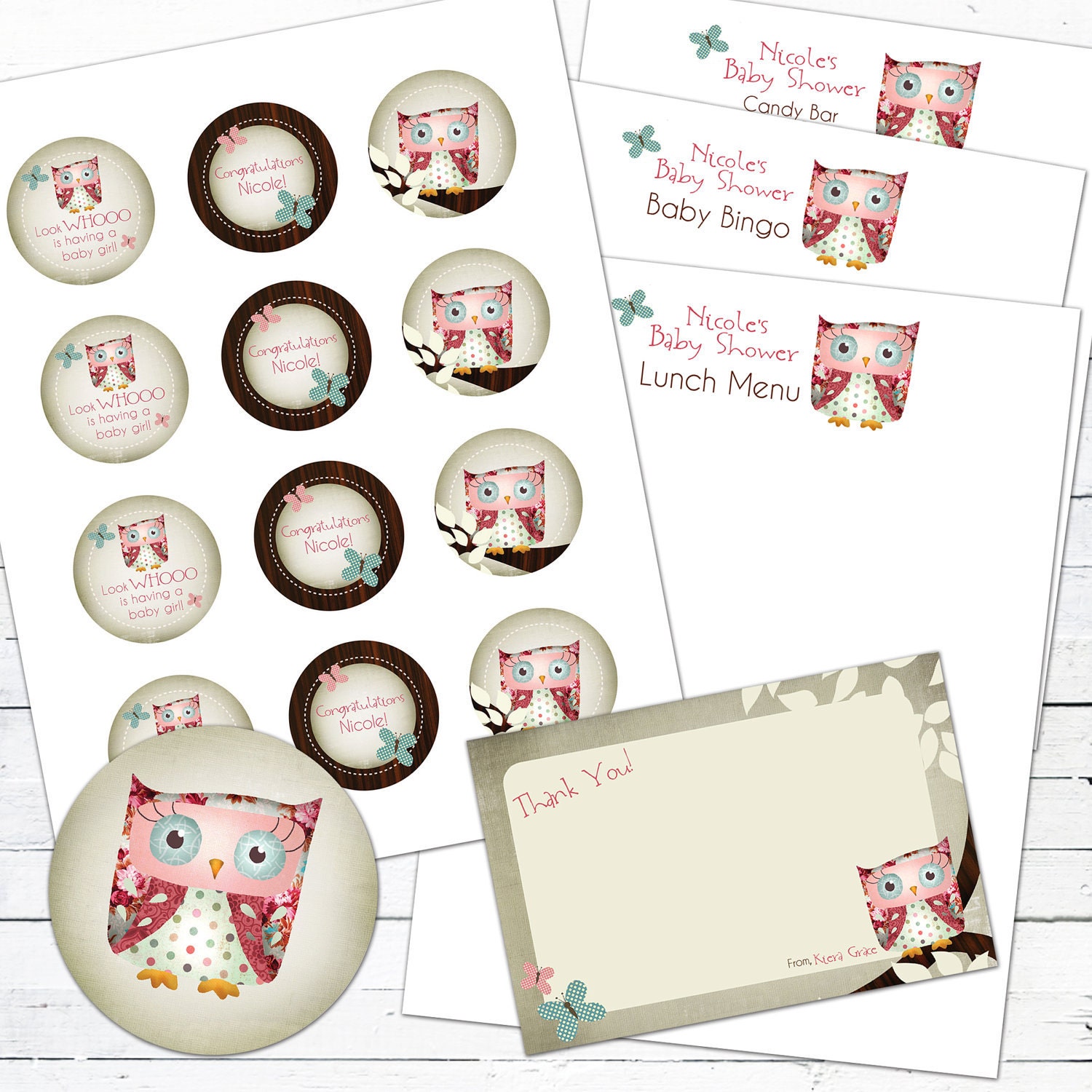 Baby Owlie (girl)-- Thank You Note ONLY Il_570xn