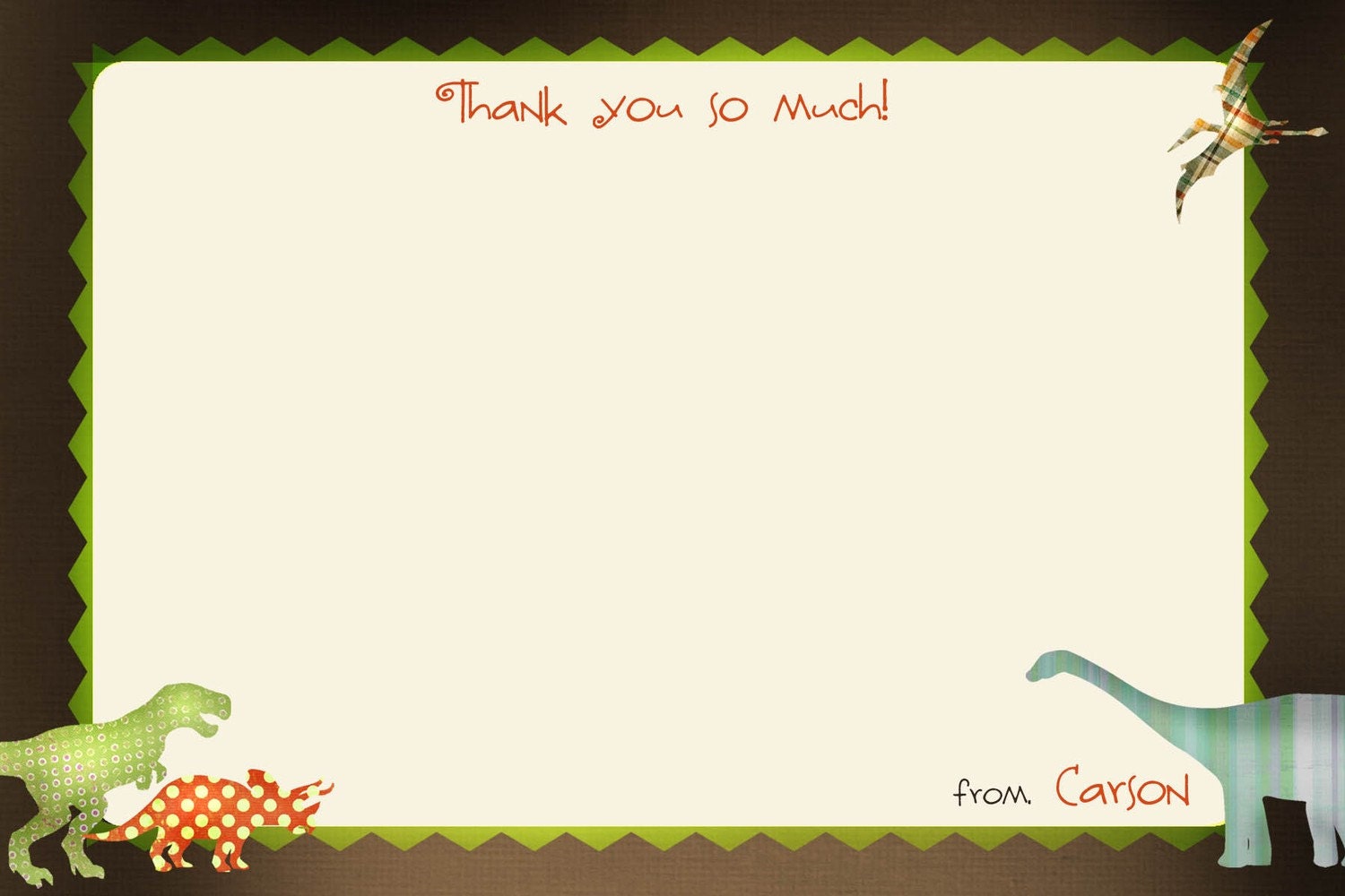 Dinosaur Birthday Invitation Photo Card and Matching Thank you Note- Rock and Roar