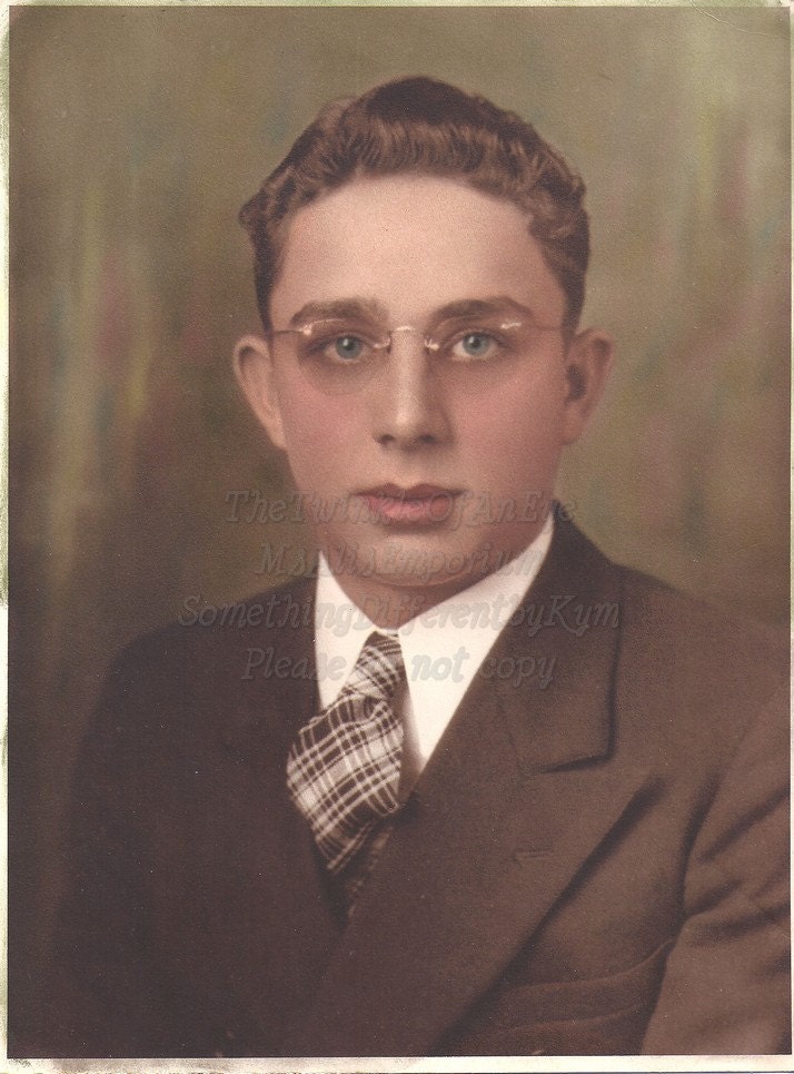 Two Vintage Photographs, Hand tinted