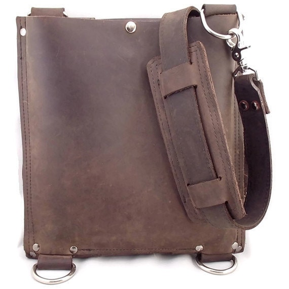 SALE 13" Leather Laptop Bag New: Made in the U.S.A. - Rustic Brown Slim Messenger - 13" Air -