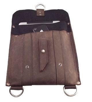SALE 13" Leather Laptop Bag New: Made in the U.S.A. - Rustic Brown Slim Messenger - 13" Air -