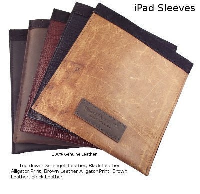 Classic iPad Sleeve - Black -100% full-grain leather - micro fiber suede lined - water resistant