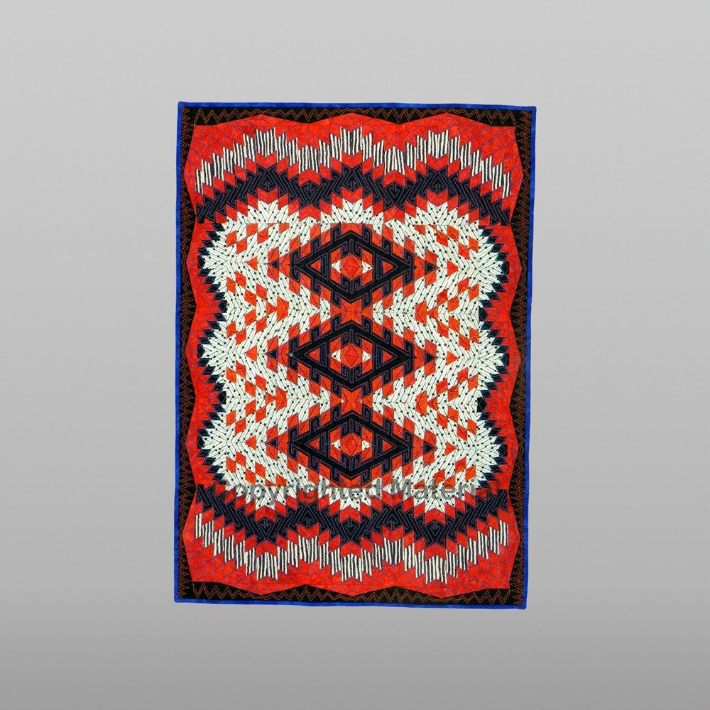MINI DIAMONDS  / Innovative Wall Art quilt /  Totally Tubular Strip Piecing by Rita Hutchens