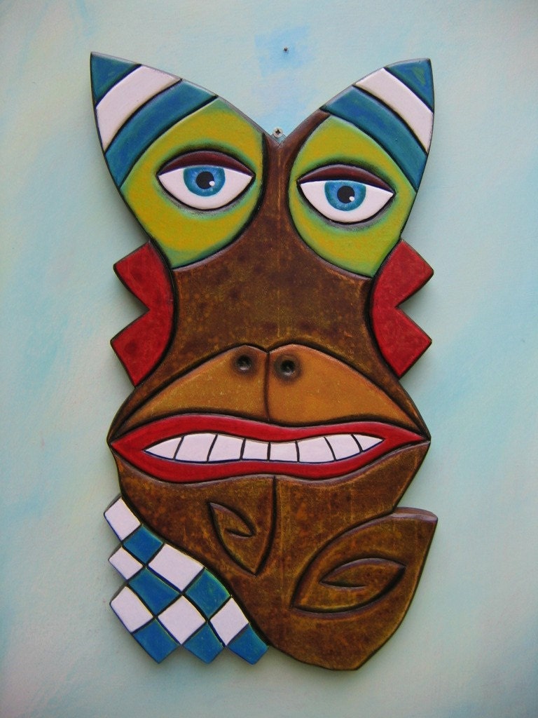 Sea Monkey, Original Wood Carving, Wall Art, by Fig Jam Studio