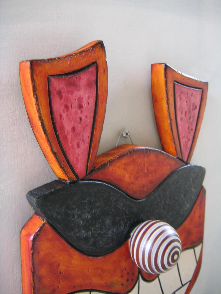 Bad Dog 2 - Original Wall Art, Wood Carving, by Fig Jam Studio