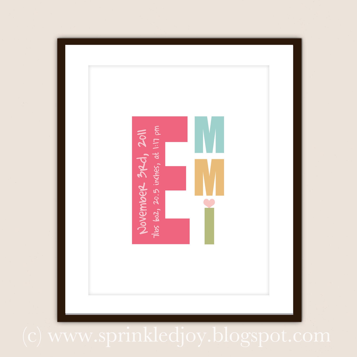 Personalized Kids Name Room Print in 8x10 - Other sizes available, plus printable only option