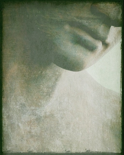 Barcelona Man - 8x10 Fine Art Photograph.  Sculpture in Barcelona.  Home Decor Photography.  Interior Design Photography.  Green tones.  Co