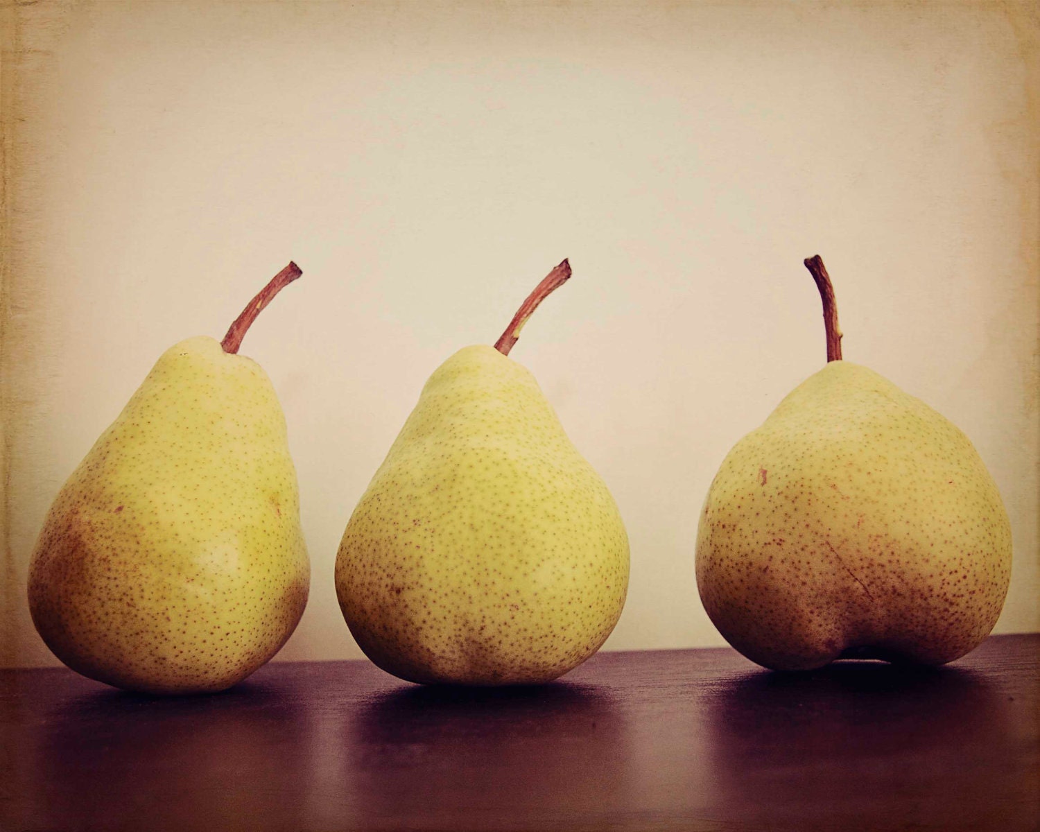 Pears green golden yellow in the Sun - 8x10 Fine Art Food Photography
