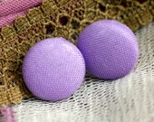 Lavender Button Earrings