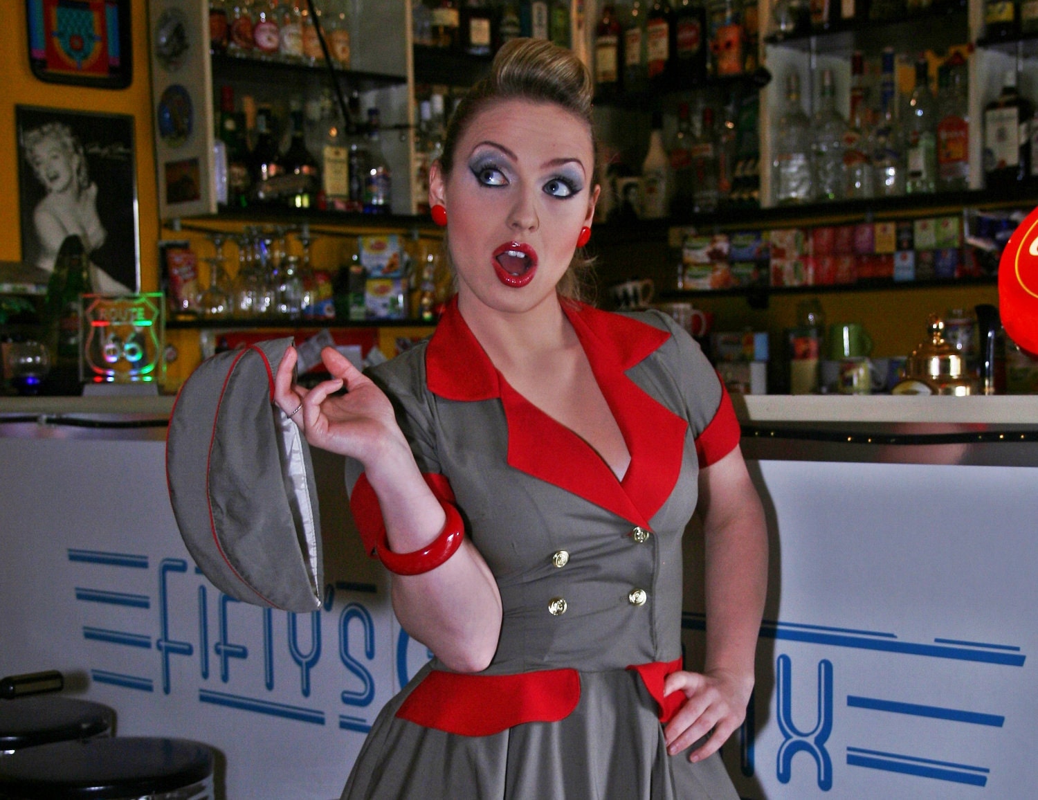 Rockabilly Military Lady dress with hat