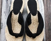 Black Thong Wedge Espadrilles - Available in 6, 7 US Sizing / 36, 37.5 EUR Sizing