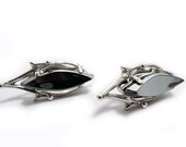 Lovely Gothic-Style Earrings by Whiting and Davis, ca. 1960s