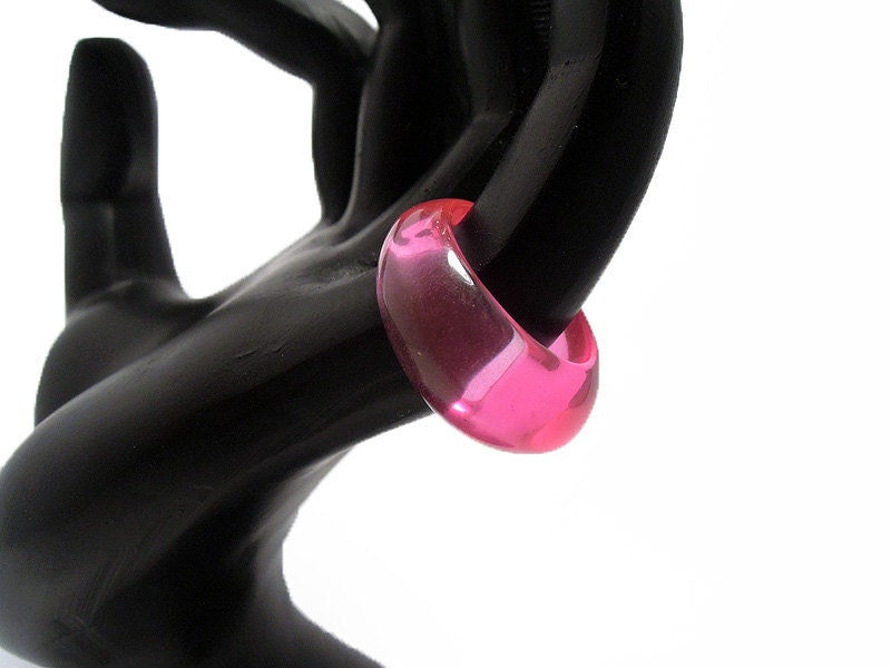 Cotton Candy Pink Vintage Lucite Ring - ca. 1960s New Old Stock