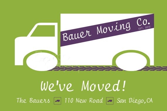 MOVING COMPANY Custom Moving Announcement/Change of Address Postcard/House Warming/Mailer - DIY You Print Il_570xn