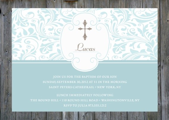 PALM CROSS Custom Baptism Invitation/Christening Invitation/Communion Invitation- You Print Il_570xn