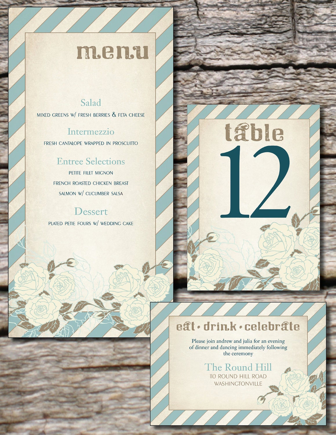VINTAGE POSTER Floral Wedding Save the Date/Invitation/Response Card/Reception Card/Menu/Table Numbers/Thank You Card - You Print