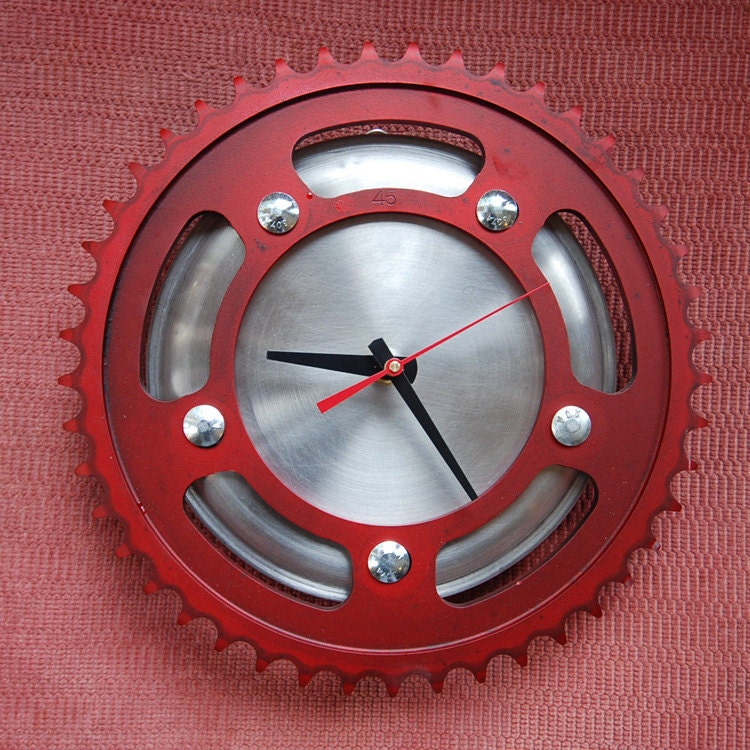 Paint the Town Red Sprocket Clock
